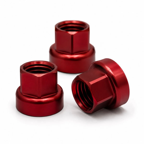 Aluminium Jet Nuts – Red Anodised