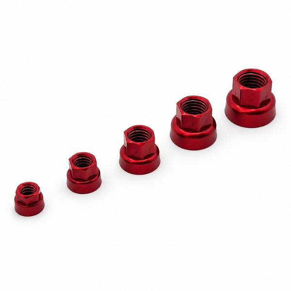 Aluminium Jet Nuts – Red Anodised