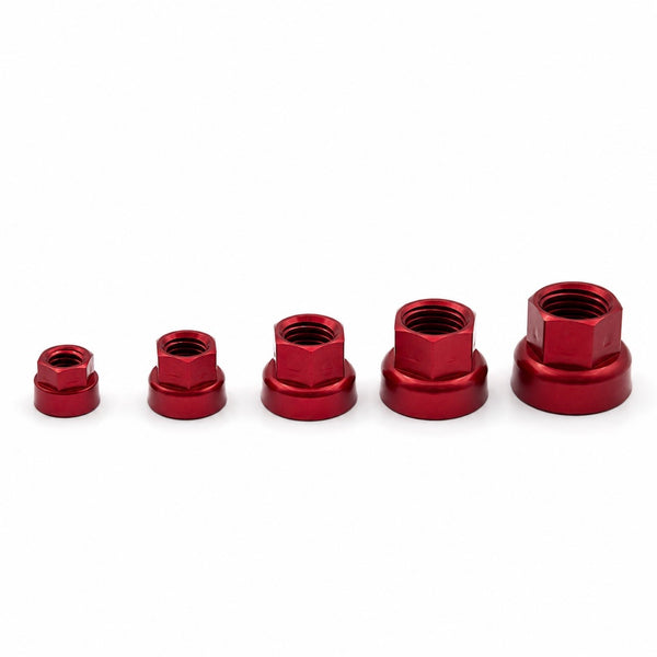 Aluminium Jet Nuts – Red Anodised